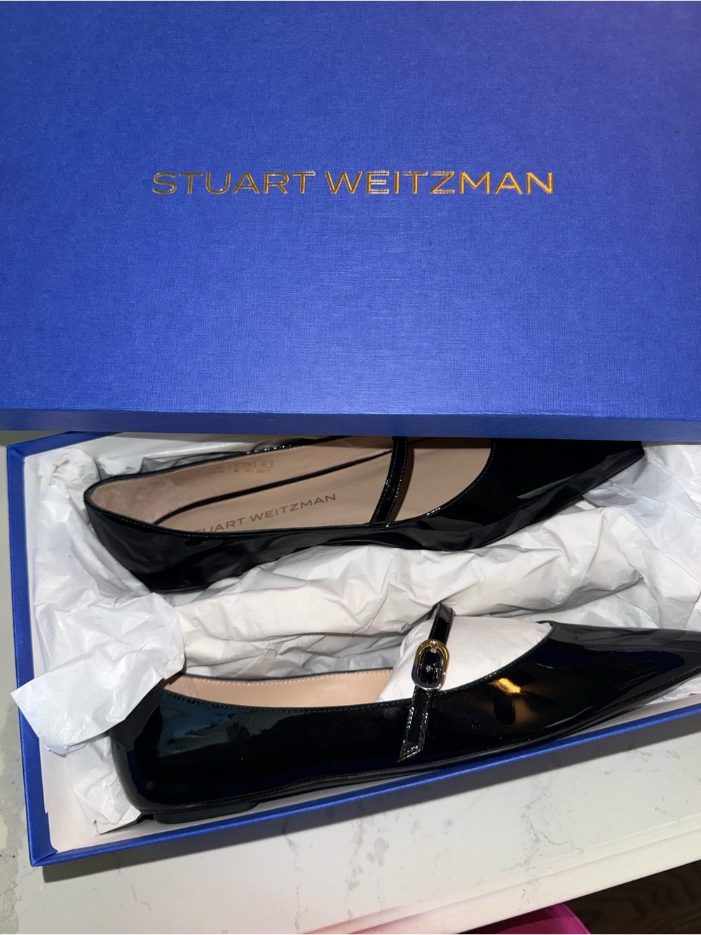 New in Box Stuart Weitzman Emilia Mary Jane Flat - Picture 3 of 10